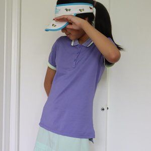 Ivivva by Lululemon purple We Run The Green pique polo